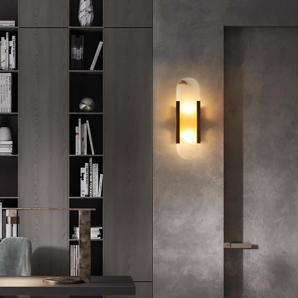 Slanciu Wall Light – Handcrafted Alabaster & Brass Wall Lamp | Alsolight