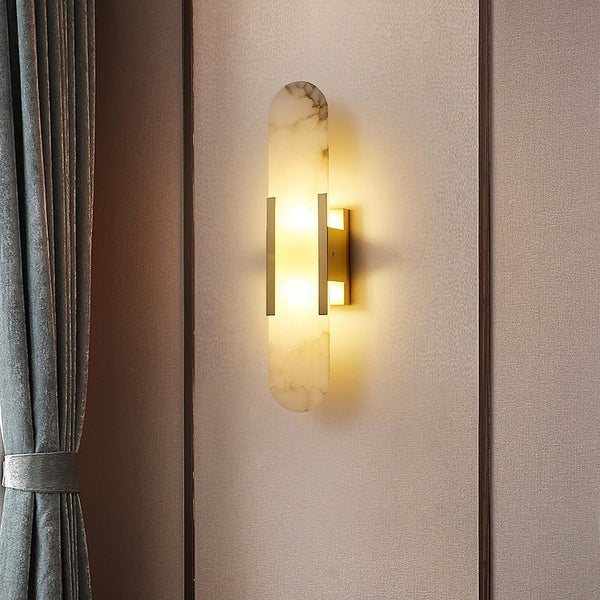 Slanciu Wall Light – Handcrafted Alabaster & Brass Wall Lamp | Alsolight