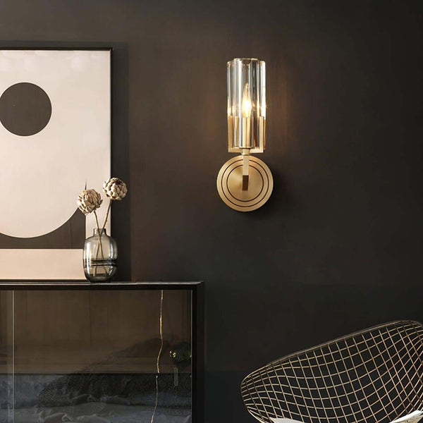Stylish Kayla Brass Wall Lamp – Elegant Glass & Metal Design | Alsolight