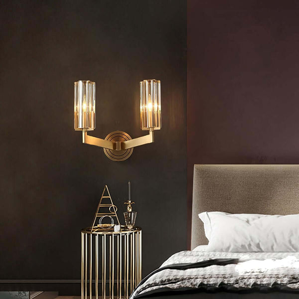 Stylish Kayla Brass Wall Lamp – Elegant Glass & Metal Design | Alsolight