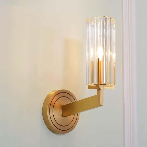 Stylish Kayla Brass Wall Lamp – Elegant Glass & Metal Design | Alsolight