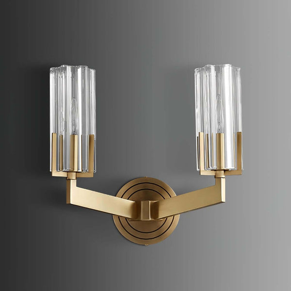 Stylish Kayla Brass Wall Lamp – Elegant Glass & Metal Design | Alsolight