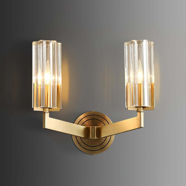 Stylish Kayla Brass Wall Lamp – Elegant Glass & Metal Design | Alsolight