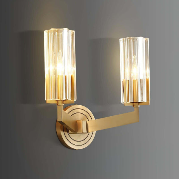 Stylish Kayla Brass Wall Lamp – Elegant Glass & Metal Design | Alsolight