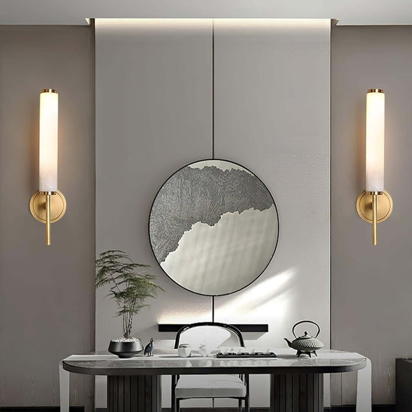 Stylish Lavilla Wall Lamp – Elegant Alabaster Brass Sconce | Alsolight
