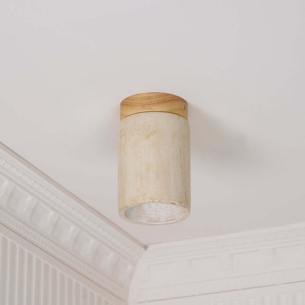 Teppa Ceiling Light – Travertine Cylindrical Light for Bedroom & Aisle | Alsolight
