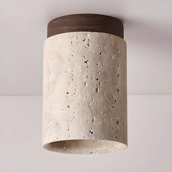 Teppa Ceiling Light – Travertine Cylindrical Light for Bedroom & Aisle | Alsolight