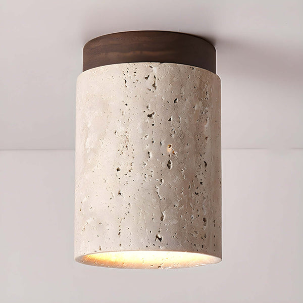 Teppa Ceiling Light – Travertine Cylindrical Light for Bedroom & Aisle | Alsolight