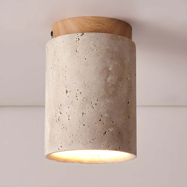 Teppa Ceiling Light – Travertine Cylindrical Light for Bedroom & Aisle | Alsolight