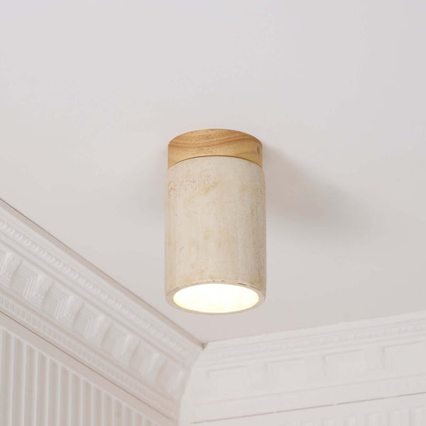 Teppa Ceiling Light – Travertine Cylindrical Light for Bedroom & Aisle | Alsolight