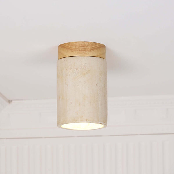 Teppa Ceiling Light – Travertine Cylindrical Light for Bedroom & Aisle | Alsolight