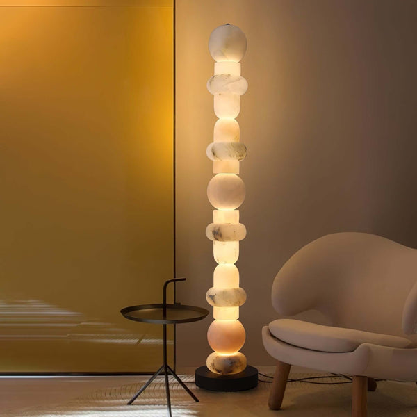 Tribeca Floor Lamp – Stacking Alabaster Elegance with Modern Design | Alsolight