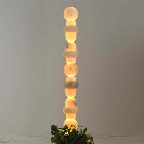 Tribeca Floor Lamp – Stacking Alabaster Elegance with Modern Design | Alsolight
