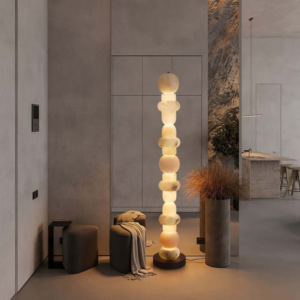 Tribeca Floor Lamp – Stacking Alabaster Elegance with Modern Design | Alsolight