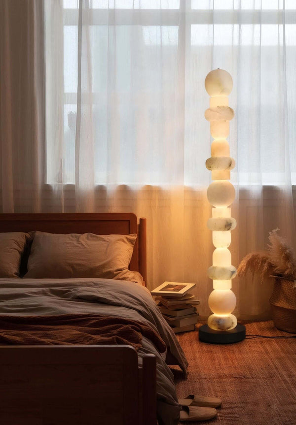 Tribeca Floor Lamp – Stacking Alabaster Elegance with Modern Design | Alsolight