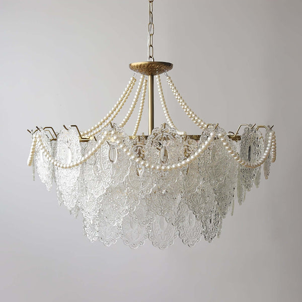 Vervira Chandelier – Modern Crystal Pearl Pendant Light, Gold Finish | Alsolight