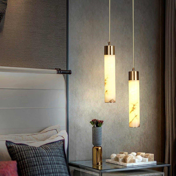 Vintage Alabaster Tala Pendant Light – Elegant Brass Hanging Lamp | Alsolight