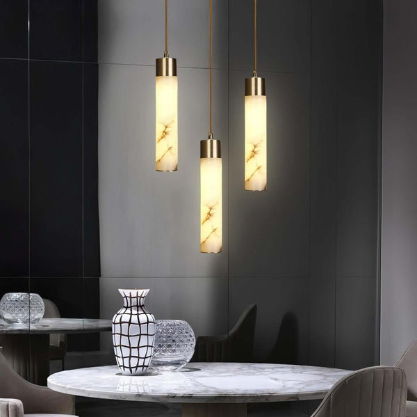 Vintage Alabaster Tala Pendant Light – Elegant Brass Hanging Lamp | Alsolight