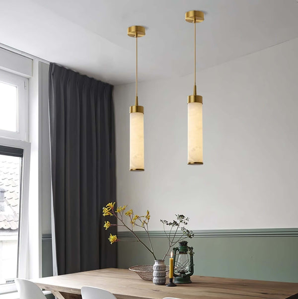 Vintage Alabaster Tala Pendant Light – Elegant Brass Hanging Lamp | Alsolight