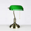 Emerald Banker Green Glass  Table Lamp