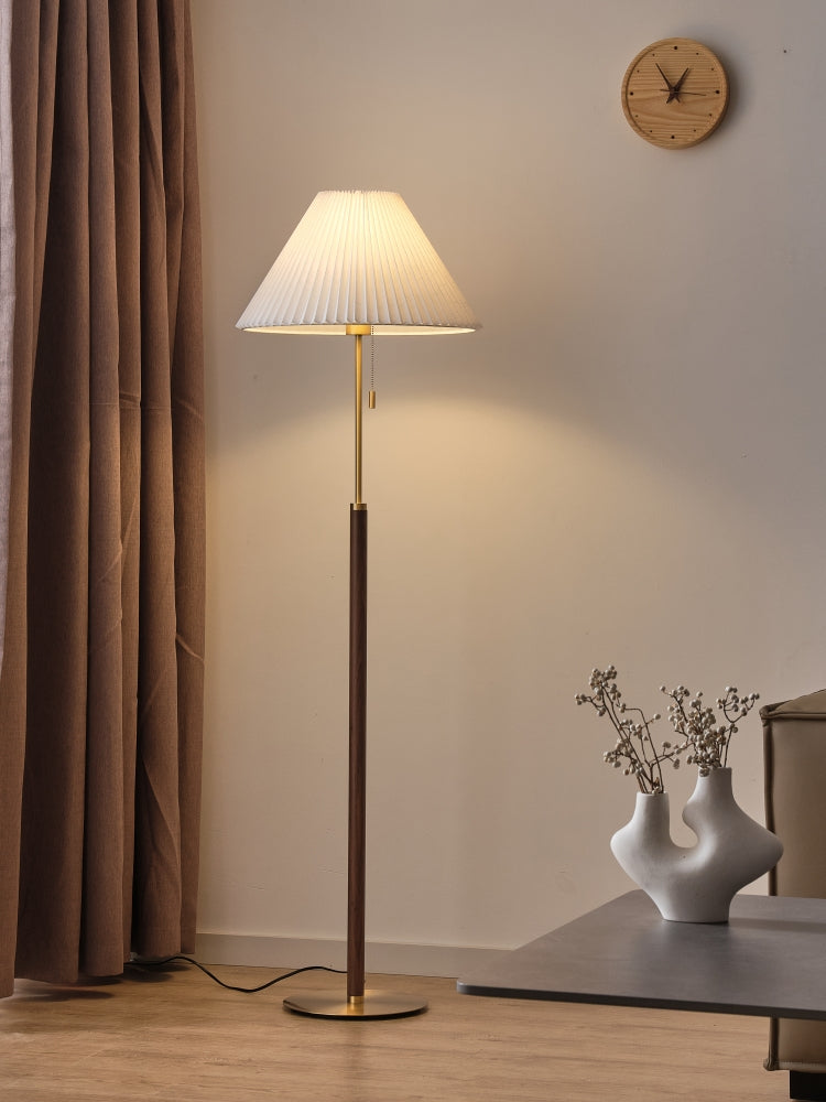 Fabric Brass Floor Lamp