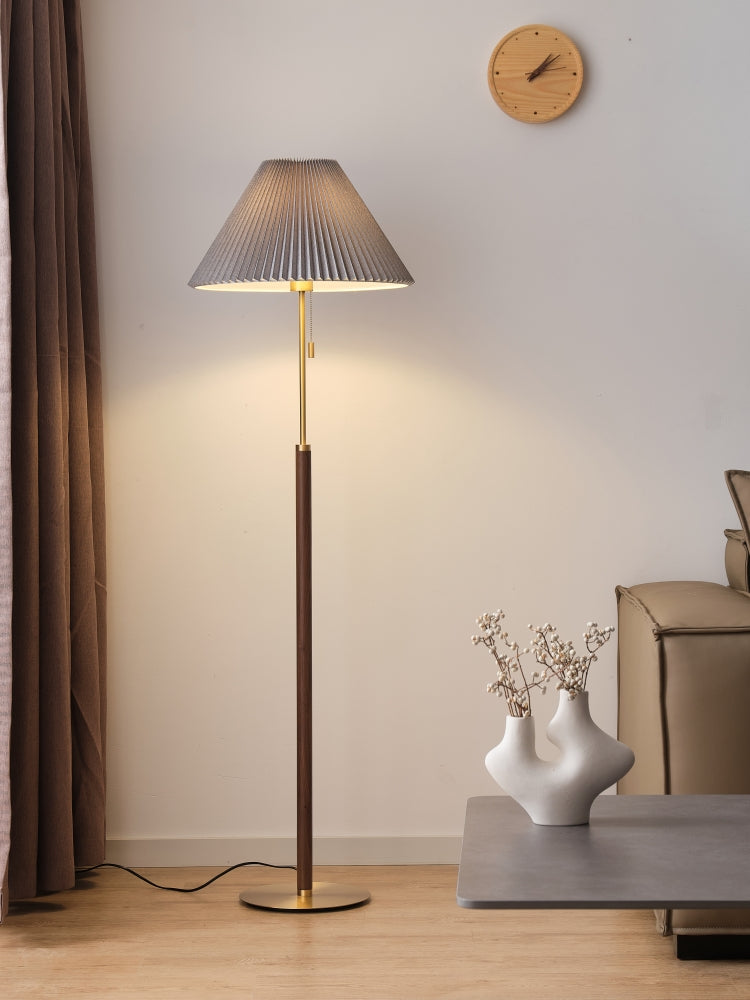 Fabric Brass Floor Lamp