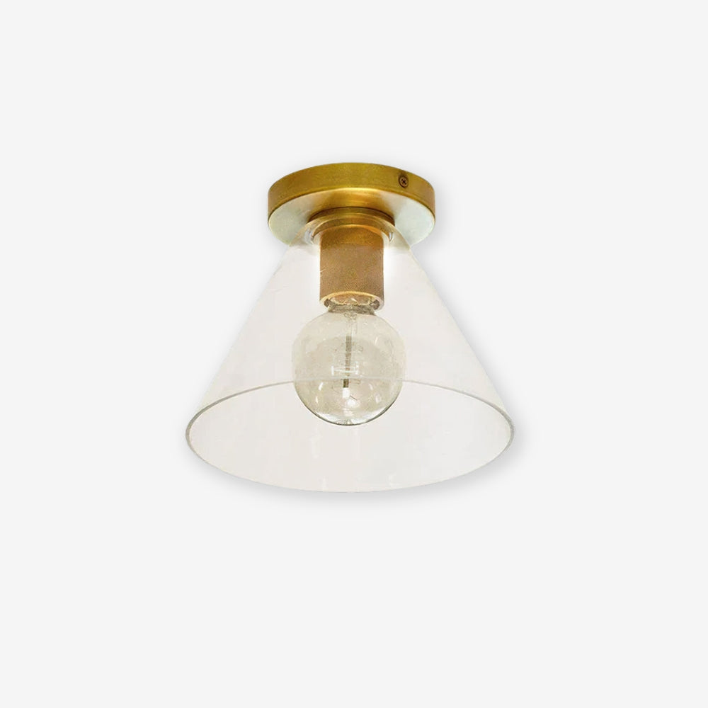 Minimalist Brass Flush Mount Light