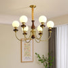 Walnut Alloy Chandelier