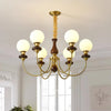 Walnut Alloy Chandelier