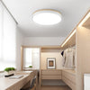 White Round Wooden Ceiling Lamp