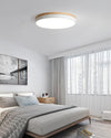 White Round Wooden Ceiling Lamp