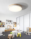 White Round Wooden Ceiling Lamp