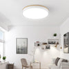 White Round Wooden Ceiling Lamp