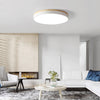 White Round Wooden Ceiling Lamp