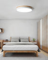 White Round Wooden Ceiling Lamp