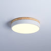 White Round Wooden Ceiling Lamp