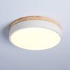 White Round Wooden Ceiling Lamp